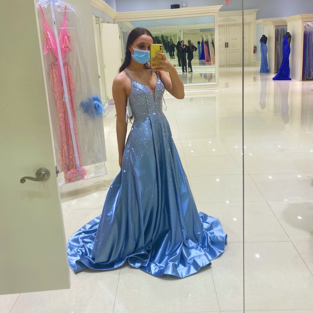 Light Blue Sherri Hill Prom Dress